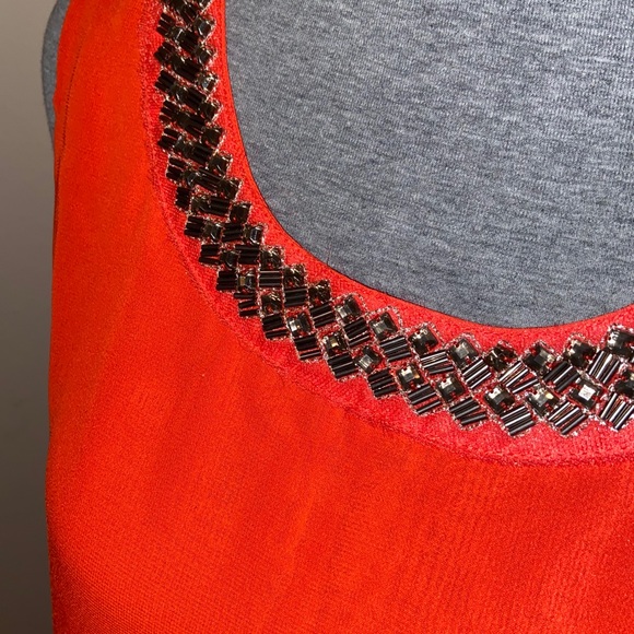 BRAND NEW Fiery Red Embellished Blouse - Picture 5 of 6